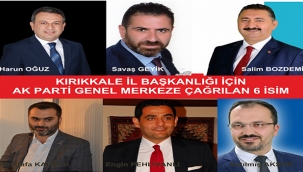 AK PARTİ İL BAŞKANLIĞI İÇİN GENEL MERKEZE ÇAĞRILAN 10 İSİM