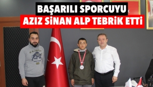 Başarılı sporcuyu Aziz Sinan Alp tebrik etti