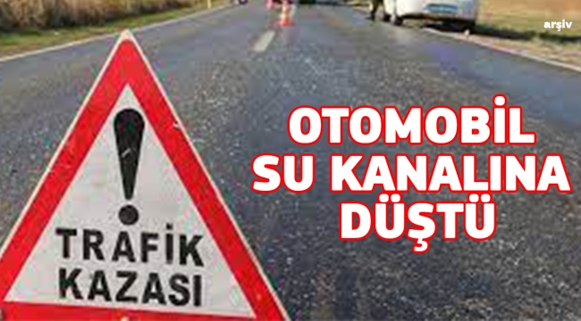 otomobil su kanalına düştü