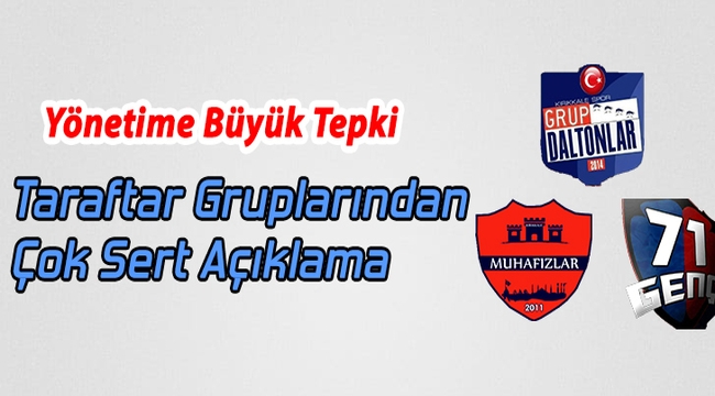 Taraftar Gruplarından Çok Sert Açıklama