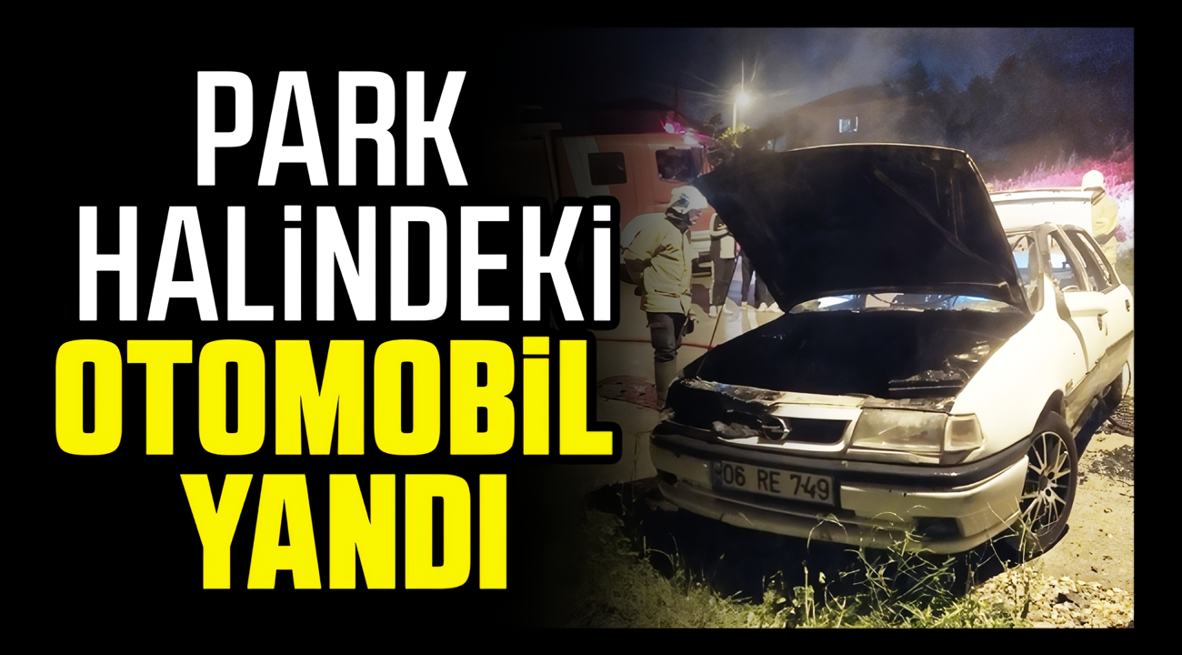 Park halindeki otomobil yandı