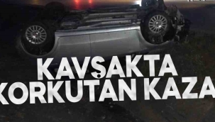 Kavşakta korkutan kaza