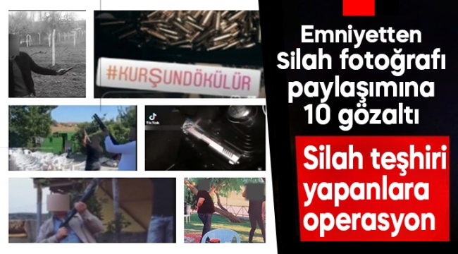 Sosyal medyadan silah fotoğrafı paylaşımına gözaltı