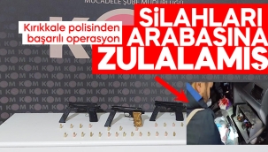 Silahları arabasına zulalamış