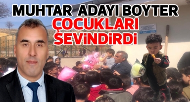 Muhtar adayı Böyter çocukları sevindirdi