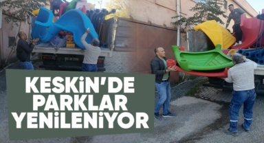 Keskin'de parklar yenileniyor