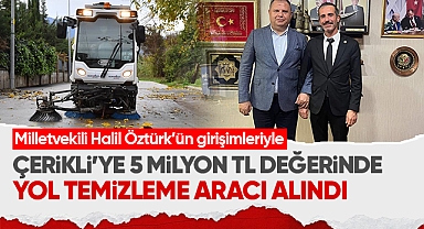 Çerikli'ye 5 milyon lira değerinde yol temizleme aracı alındı