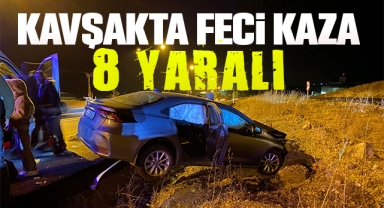 Kavşakta feci kaza: 8 yaralı