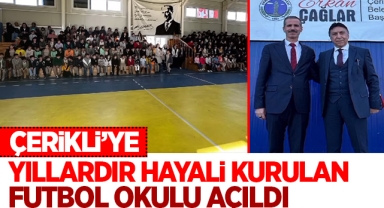 Çerikli'ye yıllardır hayali kurulan futbol okulu açıldı
