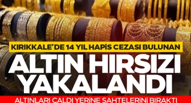 Kırıkkale'de 14 yıl hapis cezası bulunan altın hırsızı yakalandı