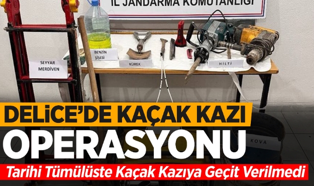 Delice'de kaçak kazı operasyonu