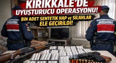 Kırıkkale'de uyuşturucu operasyonu bin adet hap ve silahlar ele geçirildi