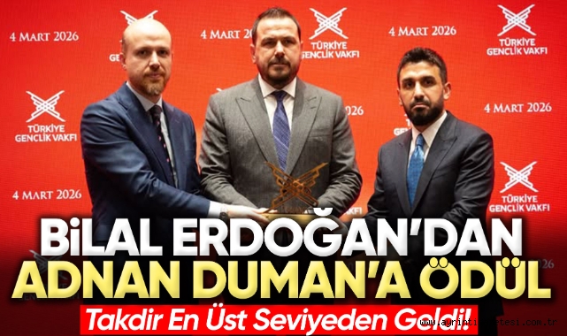 Bilal Erdoğan'dan Adnan Duman'a ödül