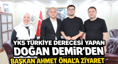 YKS Türkiye Derecesi Yapan Doğan Demir’den Başkan Ahmet Önal’a Ziyaret