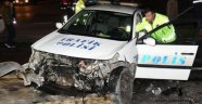 SAHTE PLAKALI ARACI KOVALAYAN EKİP KAZA YAPTI