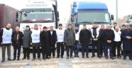 Haleplilere 3 tır yardım malzemesi gönderildi