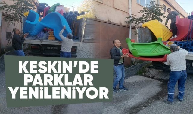 Keskin'de parklar yenileniyor