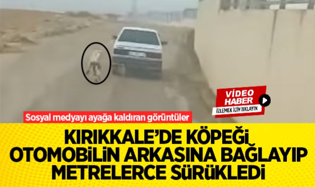 Kırıkkale'de köpeği otomobilin arkasına bağlayıp metrelerce sürükledi