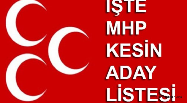 İşte MHP Kesin Aday Listesi