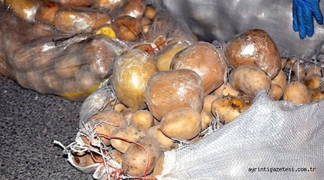 Patates çuvalları arasında eroin sevkiyatı